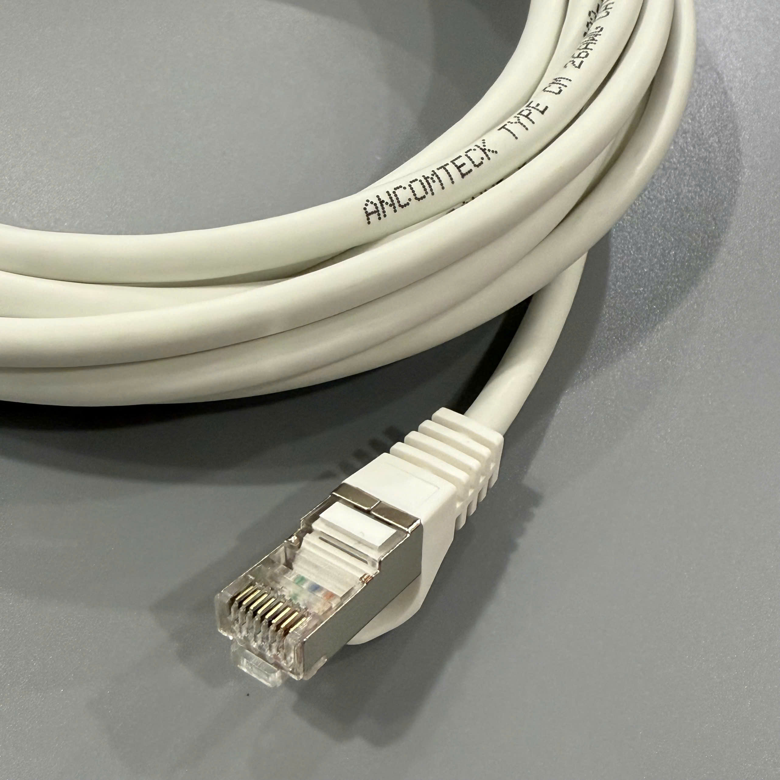 Dây nhảy PATCH CORD Cat6A FTP, Shielded, LSZH, White, 1.5M - ANCOMTECK mã ACT-LAN-6A015WT
